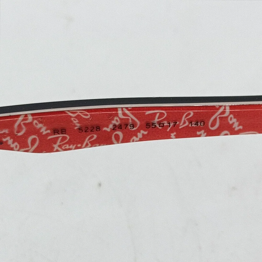 Ray-Ban RB5228 2479 Black/Red Script 55-17-140 Eyeglasses Frames Only #21